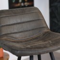 Jackson Barstol i øko-læder H101 cm - Sort/Cognac