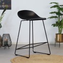 Erica Barstol i polypropylen H89 cm - Sort/Sort