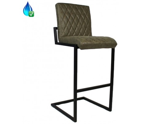 Jackson Barstol i øko-læder H101 cm - Sort/Olivengrøn