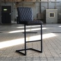 Diamond Barstol i øko-læder H113 cm - Sort/Cognac