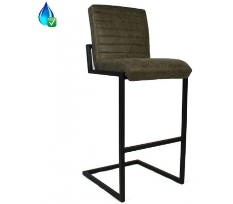 Diamond Barstol i øko-læder H113 cm - Sort/Olivengrøn