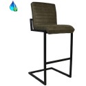 Diamond Barstol i øko-læder H113 cm - Sort/Olivengrøn