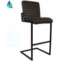 Block Barstol i øko-læder H113 cm - Sort/Cognac