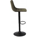 Rocky Barstol i øko-læder H87 - 107 cm - Sort/Olivengrøn