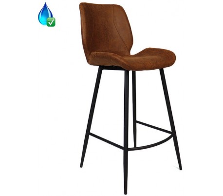 Barrel Barstol i øko-læder H104 cm - Sort/Olivengrøn