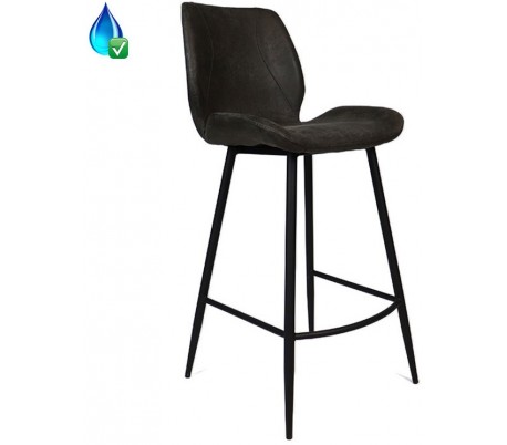 Barrel Barstol i øko-læder H104 cm - Sort/Cognac