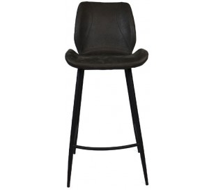 Barrel Barstol i øko-læder H104 cm - Sort/Cognac 2