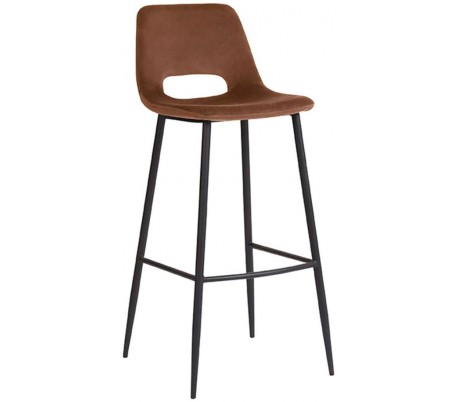 Spisebordsstol i velour og metal H84 cm - Rust
