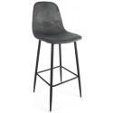 Barstol i velour og metal H103 cm - Sort/Mørkegrøn