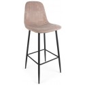 Barstol i velour og metal H103 cm - Sort/Mørkegrå