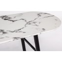 Moderne spisebord H76,5 x B160 x D90 cm - Sort/Hvid marmor