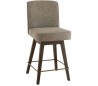 Barstol i økolæder og ask træ H99 cm - Brun/Grå