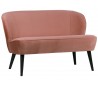 Sofabænk i velour H73 x B110 x D72 cm - Old pink
