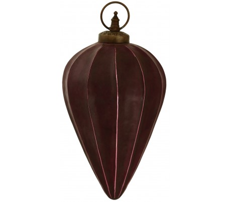 XXL Juleophæng i glas H30 x Ø16 cm - Antik bordeaux