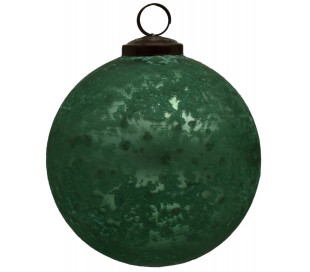 Julekugle i glas Ø8 cm - Grøn