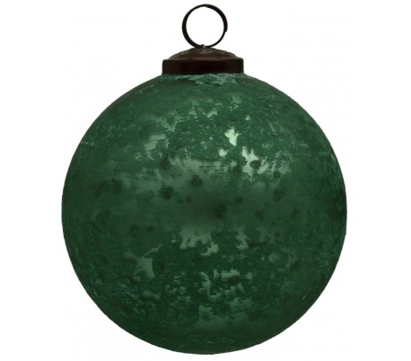 Julekugle i glas Ø8 cm - Grøn