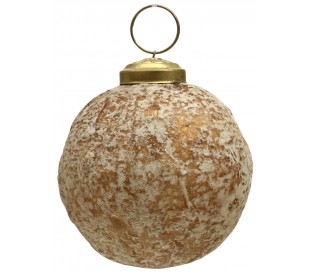 Julekugle i glas Ø8 cm - Antik grøn