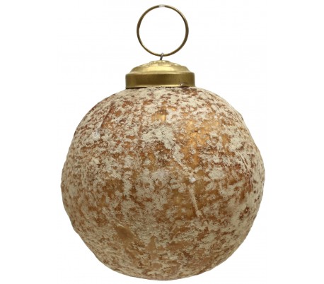 Julekugle i glas Ø8 cm - Antik grøn