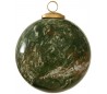 Julekugle i glas Ø12,5 cm - Grøn marmoriseret