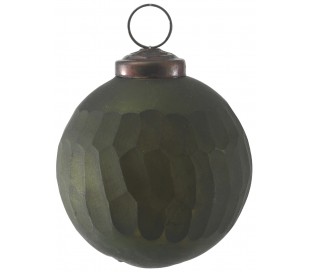 Julekugle i glas Ø7,5 cm - Lilla marmoriseret