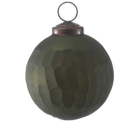 Julekugle i glas Ø7,5 cm - Lilla marmoriseret