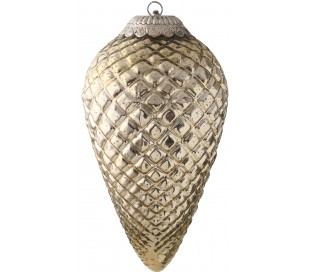 XXL Juleophæng i glas H50 x Ø29 cm - Antik guld