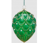 Juleophæng i glas H11 cm - Grøn