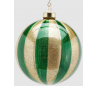 Julekugle i glas Ø12 cm - Guld/Grøn