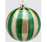 Julekugle i glas Ø15 cm - Guld/Grøn