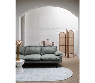 Skillevæg i sungkaitræ og rattan H180 x B150 cm - Sort/Natur 2