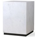 Sofabord i marmor og mdf H42 x B25 cm - Sort/Hvid marmor