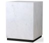 Sofabord i marmor og mdf H37,5 x B28 cm - Sort/Hvid marmor