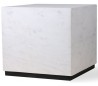 Sofabord i marmor og mdf H32,5 x B35 cm - Sort/Hvid marmor
