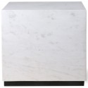 Sofabord i marmor og mdf H37,5 x B28 cm - Sort/Hvid marmor