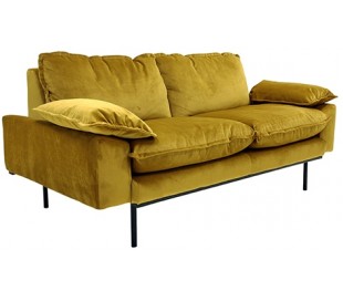 3-Personers sofa i velour B225 cm - Okker 2