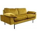 3-Personers sofa i velour B225 cm - Okker
