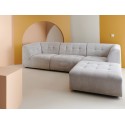 4-Personers sofa i velour B245 cm - Vintage cremehvid