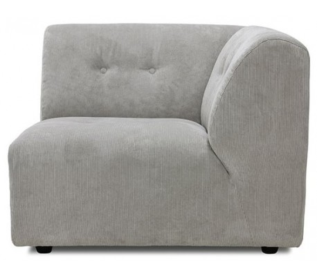 Hjørnemodul i corduroy rib 95 x 95 cm - Creme