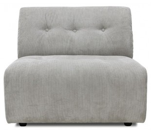 Hjørnemodul i corduroy rib 95 x 95 cm - Creme