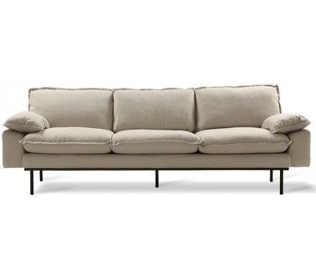 4-Personers sofa i velour B245 cm - Vintage cremehvid
