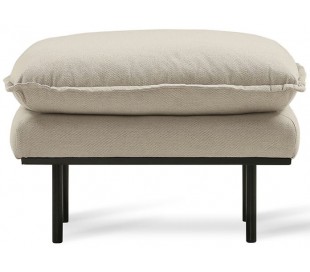 Puf i velour 72 x 65 cm - Vintage cremehvid