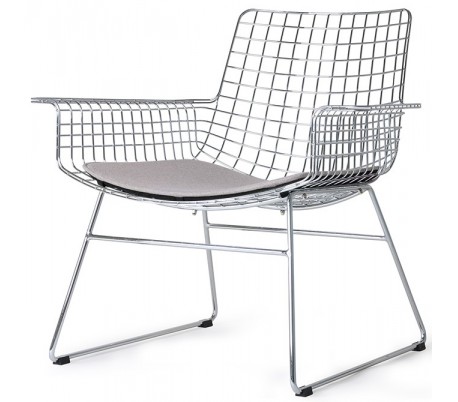 2 x Spisebordsstole med armlæn i metal H86 cm - Krom