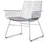 Loungestol med armlæn i metal H75 cm - Krom
