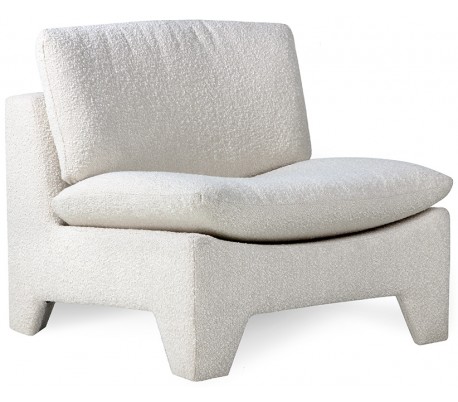 Loungestol med armlæn i metal H75 cm - Krom