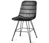 Spisebordsstol i rattan og metal H80 cm - Sort