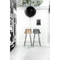 Spisebordsstol i rattan og metal H80 cm - Sort