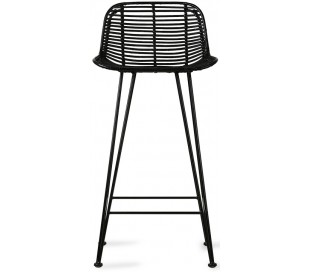 Spisebordsstol i rattan og metal H80 cm - Sort 2