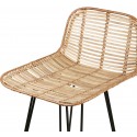 Barstol i rattan og metal H89 cm - Sort