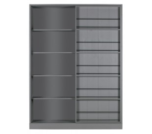 Garderobeskab i lakeret fyrretræ H200 x B150 x D46,5 cm - Sort 2