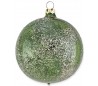 Julekugle i mundblæst glas Ø8 cm - Skinnende mørkegrøn